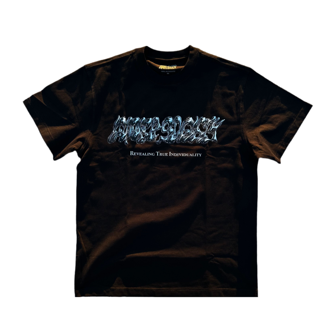 "INNER SOCIETY" CHROME TEE - BLACK
